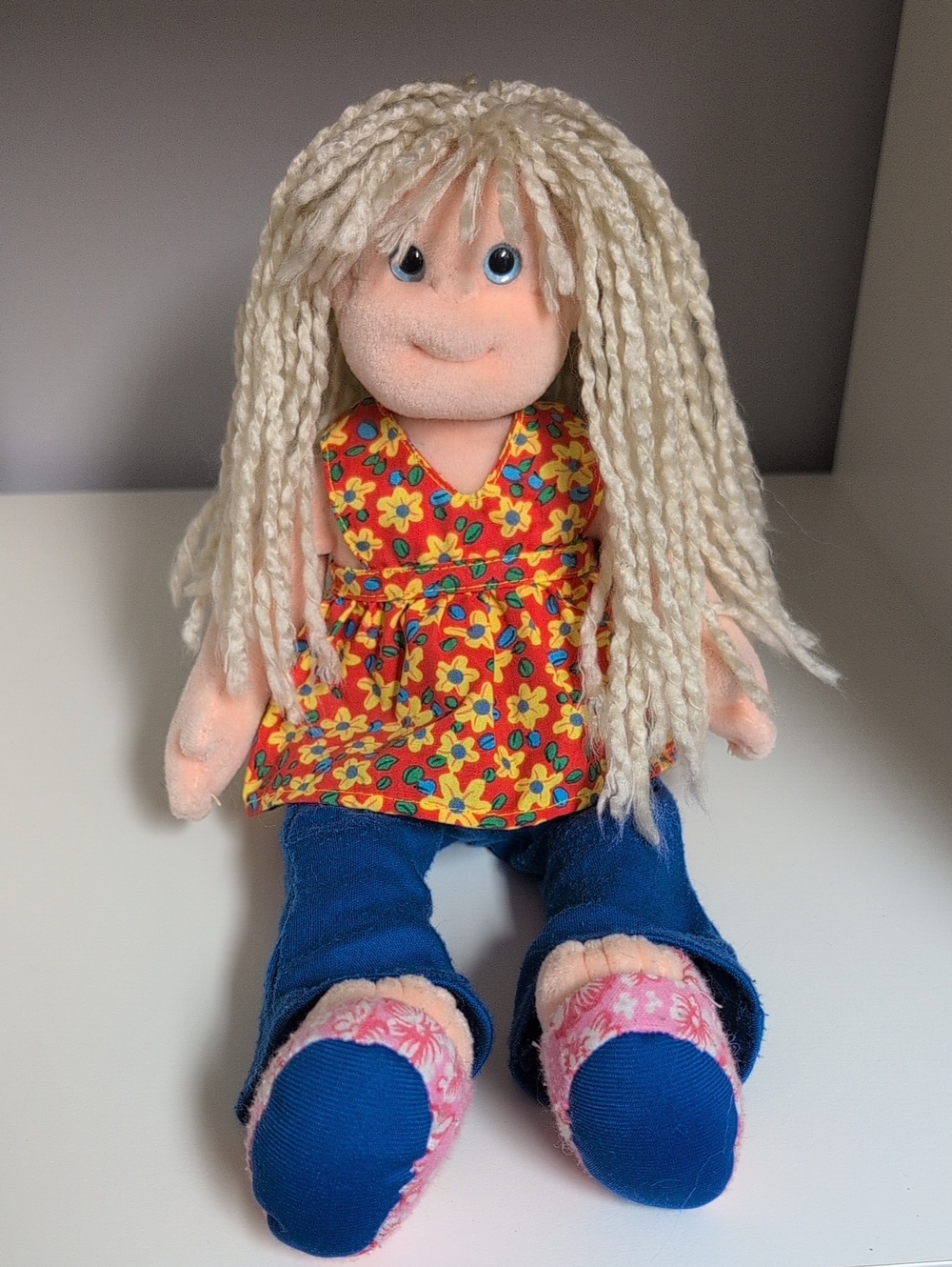 💜2/$20💜 Ty Kids Sweet Sally 12" Plush Doll Collectible Yarn Hair Floral Shirt